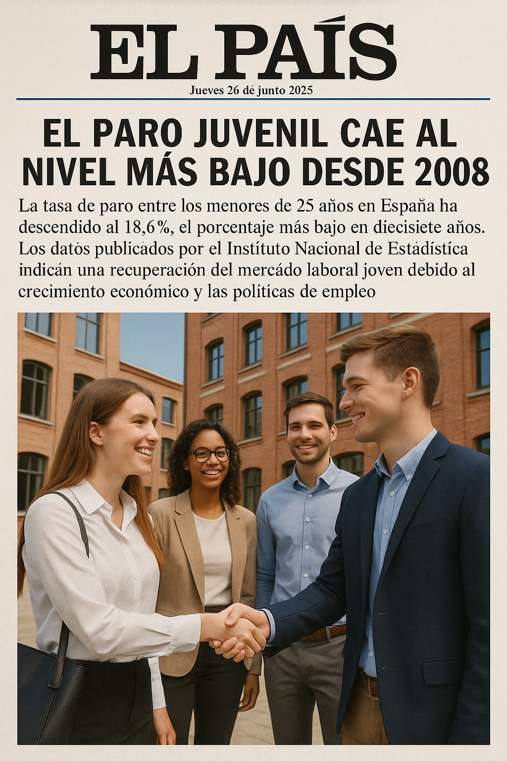 El paro juvenil cae al nivel más bajo desde 2008