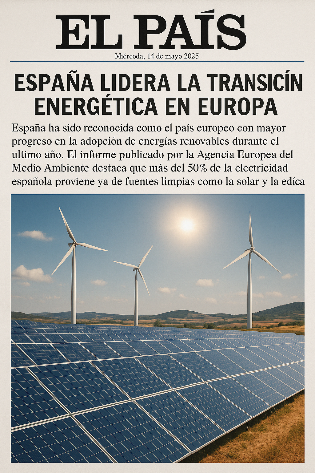 España lidera la transición energética en Europa